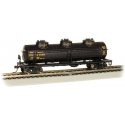 40′ 3-Dome Tank Car - Ready to Run - Silver Series(R) -- Union Tank Line 59814 (black, yellow), HO, Bachmann Industries 17109