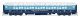 80′ PRR P70 Coach - Ready to Run -- Merry Christmas! (blue, white Snowflakes), HO, Broadway Limited Imports 9739