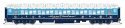 80′ PRR P70 Coach - Ready to Run -- Merry Christmas! (blue, white Snowflakes), HO, Broadway Limited Imports 9739