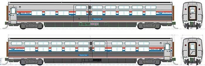 Viewliner II Sleeper - Ready to Run -- Amtrak 62501 `Potomac River` (Phase III silver, red, white,, HO, Kato USA Inc 356221