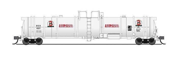 High-Capacity Cryogenic Tank Car - Ready to Run -- Big Three Industries (white, red, black), N, Broadway Limited Imports 8152