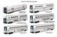 Viewliner Baggage & 5 Superliner Car Bookcase Set -- Amtrak (Phase VI silver, blue, red), N, Kato USA Inc 101789