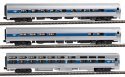 Intercity Express 3-Car Set - Ready to Run -- Amtrak (Phase IVb silver, blue, red Pinstripes 2000s, N, Kato USA Inc 1066286