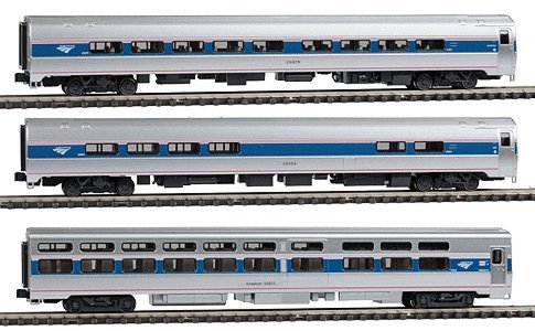 Intercity Express 3-Car Set - Ready to Run -- Amtrak (Phase IVb silver, blue, red Pinstripes 2000s, N, Kato USA Inc 1066286