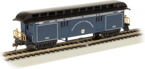 Old-Time Wood Baggage with Round-End Clerestory Roof - Ready to Run -- Baltimore & Ohio (Roy, HO, Bachmann Industries 15305