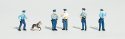 Scenic Accents(R) Figures -- Policemen (5 Officers 1 Police Dog), HO, Woodland Scenics 1822