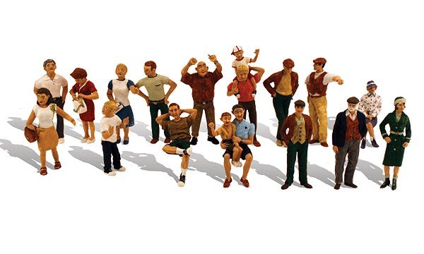 Scenic Accents(R) Figures -- Pedestrians pkg(16), HO, Woodland Scenics 1958