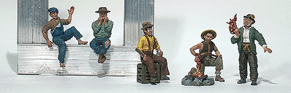Scenic Accents(R) Figurines -- Hobos pkg(6), HO, Woodland Scenics 1860