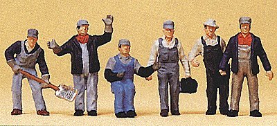 United States Railroad Transition-Era Freight Train Crew -- pkg(6), HO, Preiser Kg 10453