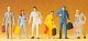 Passengers -- Walking-Value Series pkg(6), HO, Preiser Kg 14000