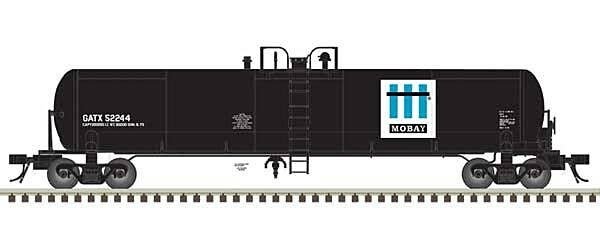 GATX 20,700-Gallon Tank Car - Ready to Run - Master(R) -- Mobay Chemicals GATX 52244 (black, white, blue), N, Atlas Model Railro