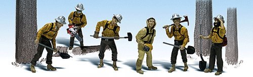 Scenic Accents(R) Working Figures -- Smoke Jumpers (Firefighters) pkg(6), HO, Woodland Scenics 1919
