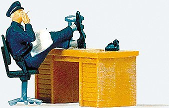 Individual Figure -- USA Seated Policeman, HO, Preiser Kg 29089