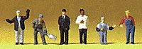Railroad Personnel -- United States Workers pkg(6), N, Preiser Kg 79200