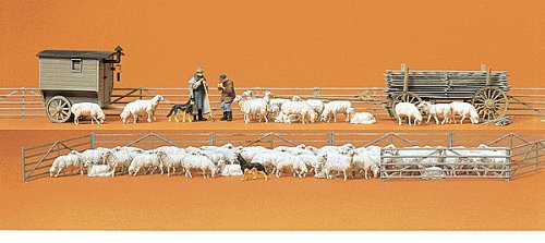 Working People -- Shepherd w/Flock & Accessories, HO, Preiser Kg 13003