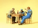 Sports & Recreation -- 3 Men Seated At Table Playing Cards, G, Preiser Kg 45141
