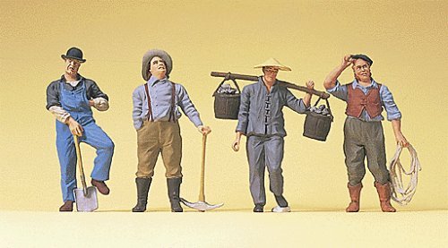 Working People pkg(4) -- US Railway Workers Steam Era, O, Preiser Kg 65343