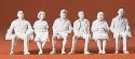 Unpainted Figures -- Seated Persons (4 male, 2 female), G, Preiser Kg 45183