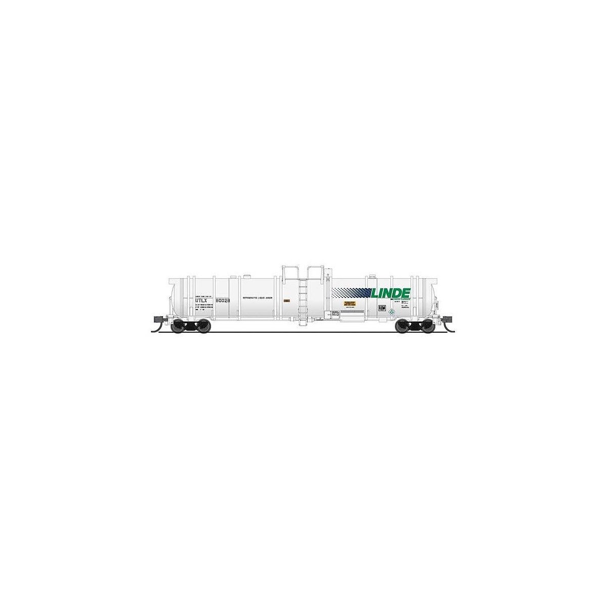 High-Capacity Cryogenic Tank Car 2-Pack - Ready to Run -- Linde (Type C, white, blue, green), N, Broadway Limited Imports 8146