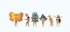 Samba Dance Group -- 6 Dancers in Flashy Costumes, HO, Preiser Kg 24625