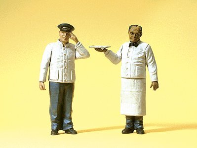 Workers -- US Sleeping Car Porter & Waiter pkg(2), G, Preiser Kg 45144
