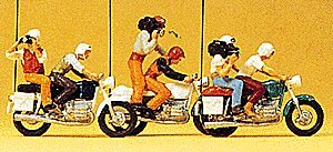 Motorcyclists - TV & Press, HO, Preiser Kg 25102