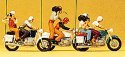 Motorcyclists - TV & Press, HO, Preiser Kg 25102