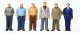 Standing Men -- pkg(6), 1/50, Preiser Kg 68216