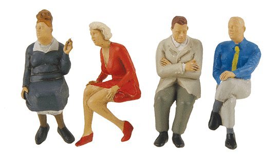 Pedestrians -- Seated Travellers 3, O, Preiser Kg 65352