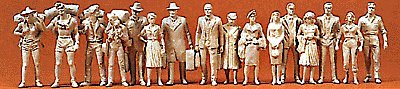 Unpainted Figure Set -- Passengers/Travelers, O, Preiser Kg 65600