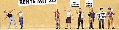 Pedestrians -- Demonstrators w/Signs, HO, Preiser Kg 10456