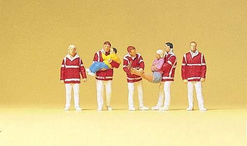 Working People -- Paramedics Carrying a Patient pkg(4), HO, Preiser Kg 10518
