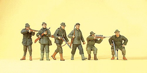 Sports & Recreation -- Hunters w/Rifles pkg(6), HO, Preiser Kg 10552
