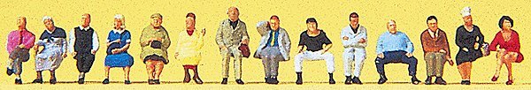 Passengers -- Seated Passengers - Package of 14, N, Preiser Kg 79199