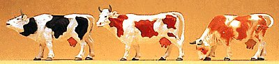 Animals -- Cows pkg(3), O, Preiser Kg 65324