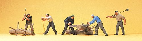 Lumberjacks -- With Logs pkg(5), HO, Preiser Kg 10495