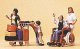 Passengers -- Travelers Pushing Cart & Wheelchair 1, HO, Preiser Kg 10465
