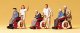 Pedestrians -- Elderly Being Pushed in Wheelchairs pkg(3) - 2 Figures Each, HO, Preiser Kg 10479