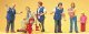 Working People -- 3 Travelers′ Aides Assisting 3 Travelers, HO, Preiser Kg 10534