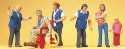 Working People -- 3 Travelers′ Aides Assisting 3 Travelers, HO, Preiser Kg 10534
