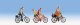 Cyclists -- 4 People & 3 Bicycles, HO, Noch Gmbh & Co 15898