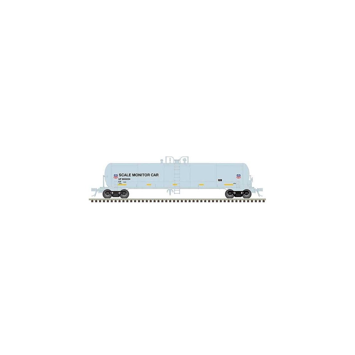 GATX 20,700-Gallon Tank Car - Ready to Run - Master(R) -- Union Pacific 903024 (blue, red, white, black, Scale Test Car), N, Atl