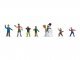 Children in the Snow -- 6 Kids, Snowman, HO, Noch Gmbh & Co 15821