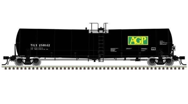 Trinity 25,500-Gallon Tank Car - Ready to Run - Master(R) -- AGP TILX 250142 (black, green, yellow), HO, Atlas Model Railroad Co
