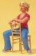 Pedestrian -- Young Woman Seated with Chair, G, Preiser Kg 45508