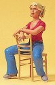 Pedestrian -- Young Woman Seated with Chair, G, Preiser Kg 45508