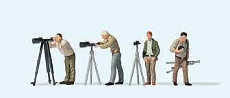 Photographers w/Tripods -- pkg(4), HO, Preiser Kg 10804