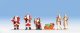 Christmas Figures -- 3 Santas, Child on Knee, 2 Helpers & Sleigh, HO, Noch Gmbh & Co 15920