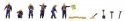 Working People in Blue Uniforms with Accessories 131-2 -- pkg(6), N, TomyTec Co LTD 331179