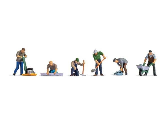 Working People -- Road Workers with Accessories pkg(6), HO, Noch Gmbh & Co 15112